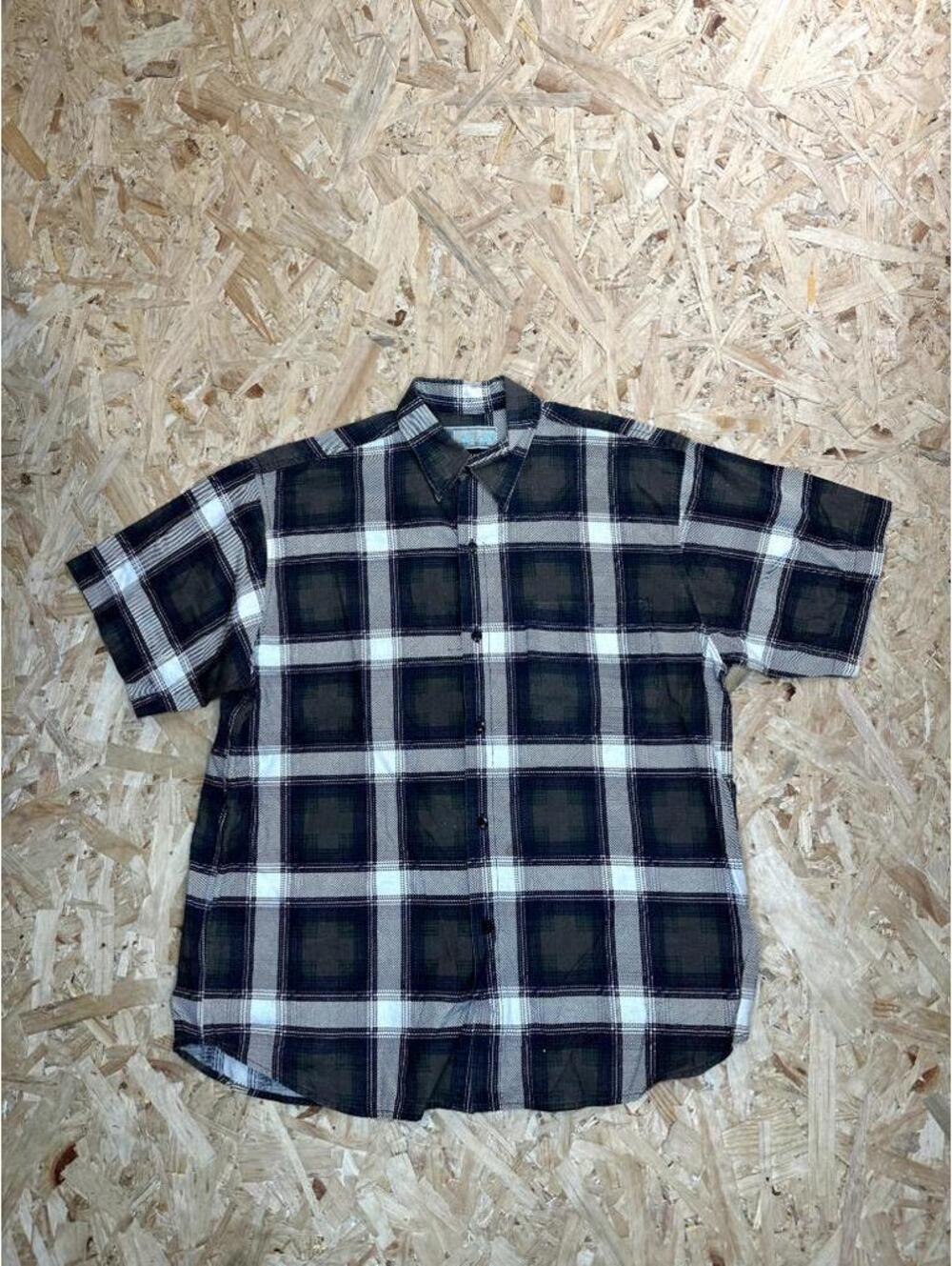 Alavian Mens Wear Plaid Button Up Shirt Small S Short Sleeve Cotton Brown Green
